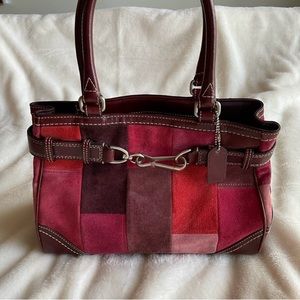 Coach Suede Patchwork Bag ~ Medium ~ Silver Hardware ~ EUC 🎄🎄Sale